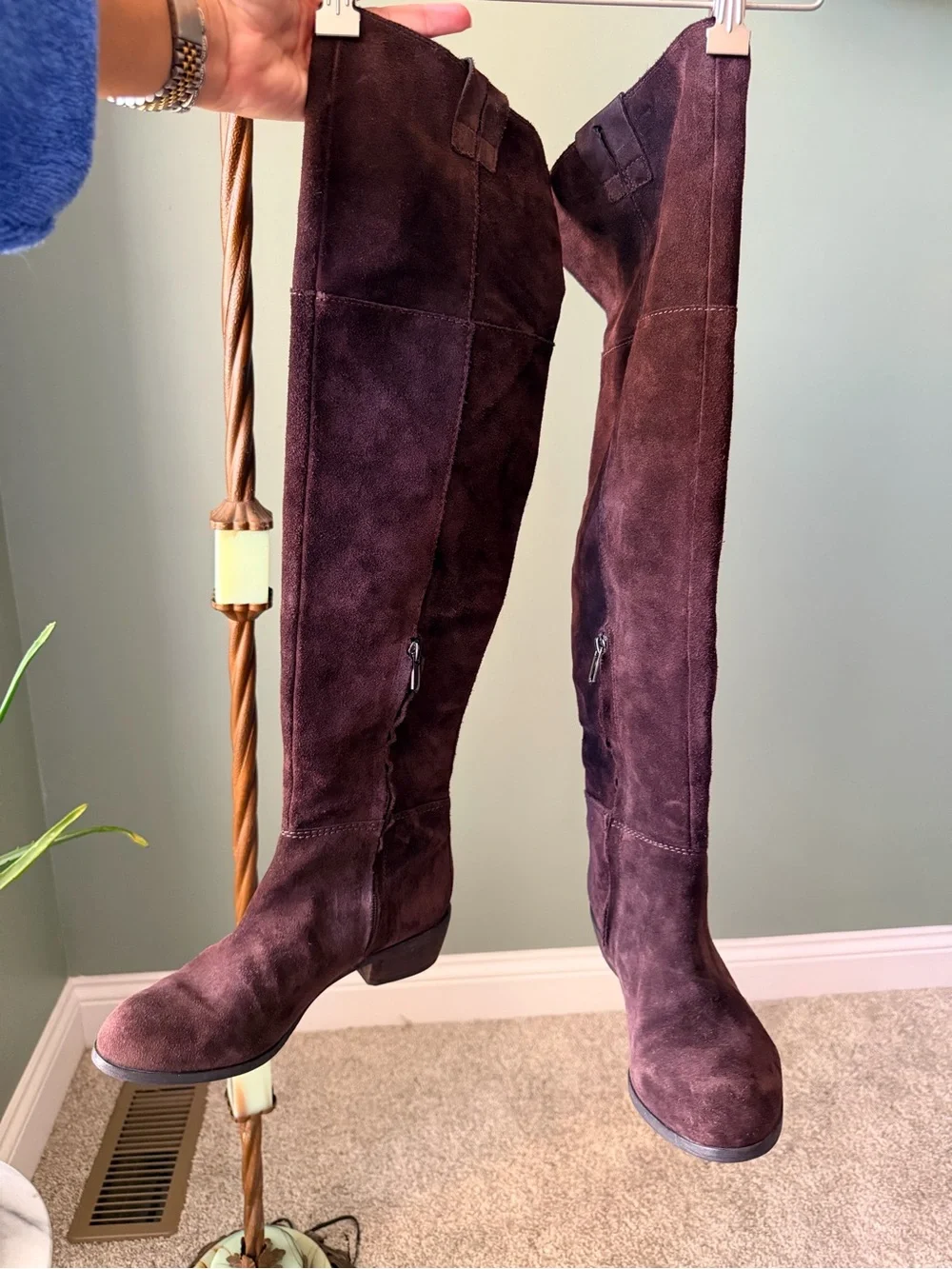 Sam Edelman Brown Suede Over the Knee Tall Boots Size 8 Riding Western